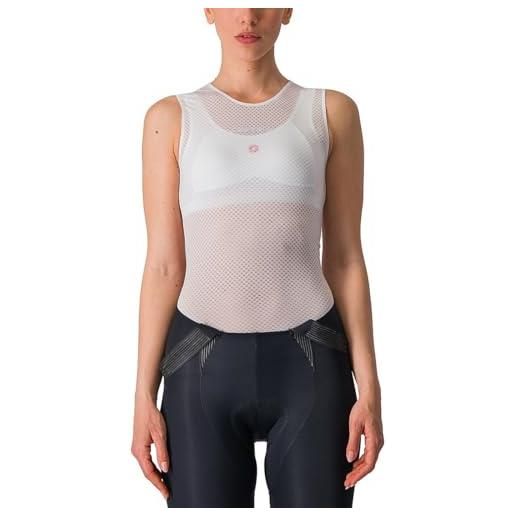CASTELLI pro mesh w sleeveless maglia lunga, bianco, l donna