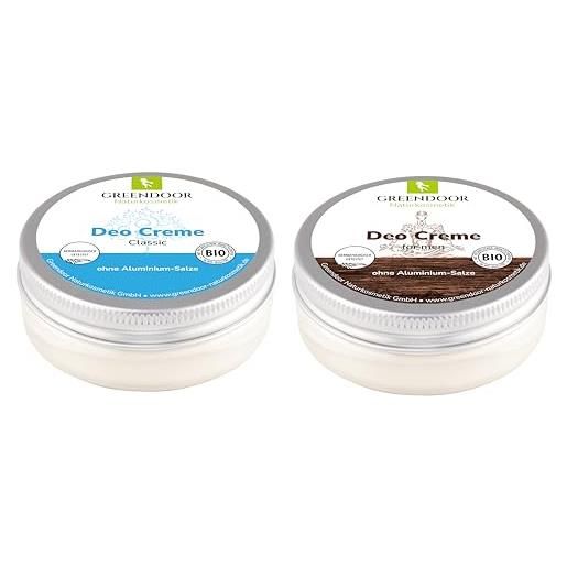 GREENDOOR set per partner, crema classica e uomo, efficace 24 ore, naturale, senza alcool di alluminio, esperimenti su animali, siliconi, parabeni, dermatest, delicato sulla pelle, cosmetici naturali