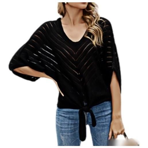 Maglia Donna GXIN Fuori Spalla - Manica A Pipistrello, Loose Fit, In Viscosa E Poliestere, Taglia Unica - Foto 8