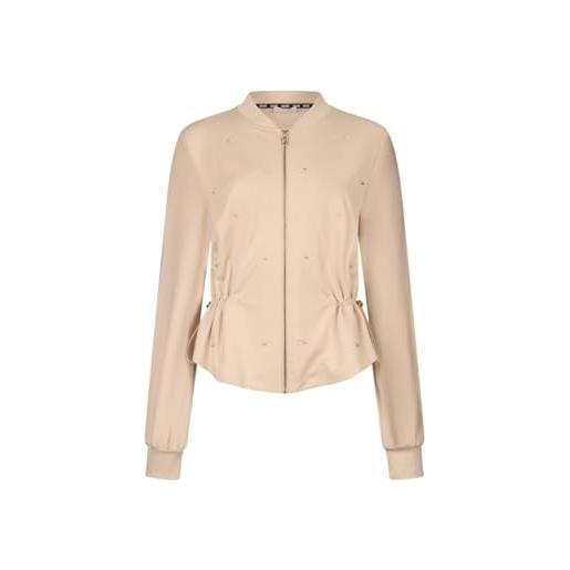 Liu Jo felpa donna c/strass ta5190 (it, testo, xl, regular, regular, natural beige)