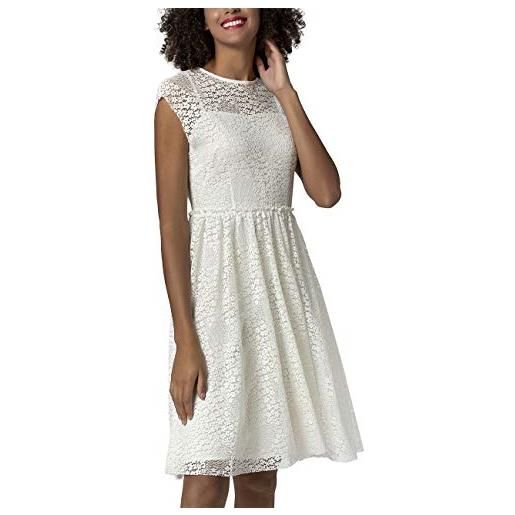 APART Fashion lace dress vestito, bianco (crema crema), 44 donna