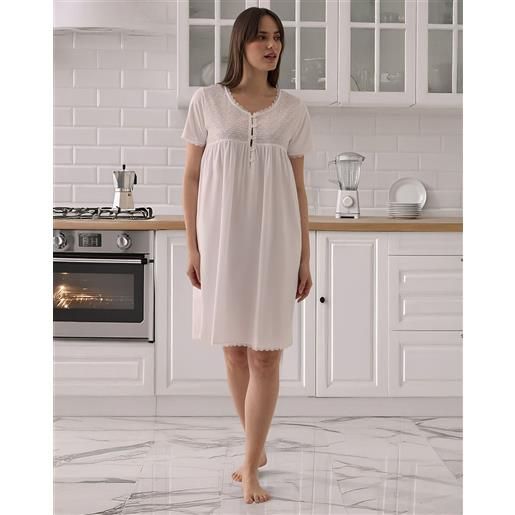 Prénatal camicia da notte premaman sangallo bianco