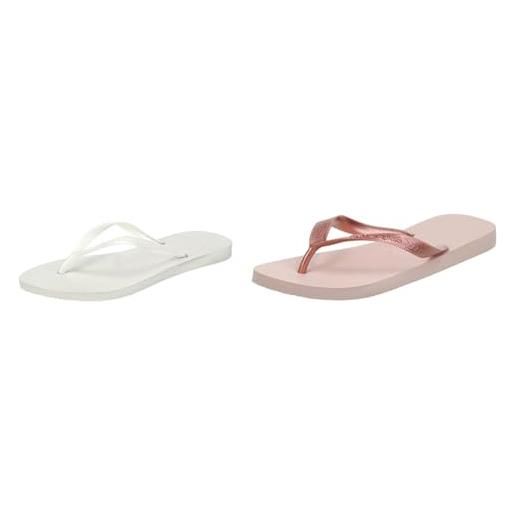 Havaianas infradito bianco 37/38 eu + infradito rosa 37/38 eu