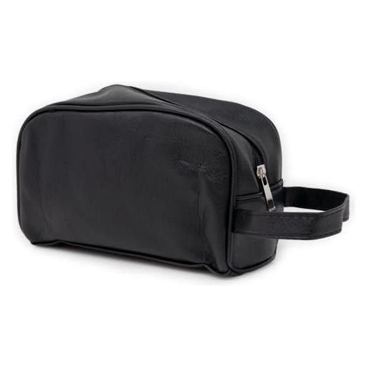 Emila pochette nera uomo da polso borsello beauty case borsetta beautycase a mano borsa piccola morbida moto casual passeggio ragazzo viaggio con zip marsupio autunno inverno 2025 2026 nero
