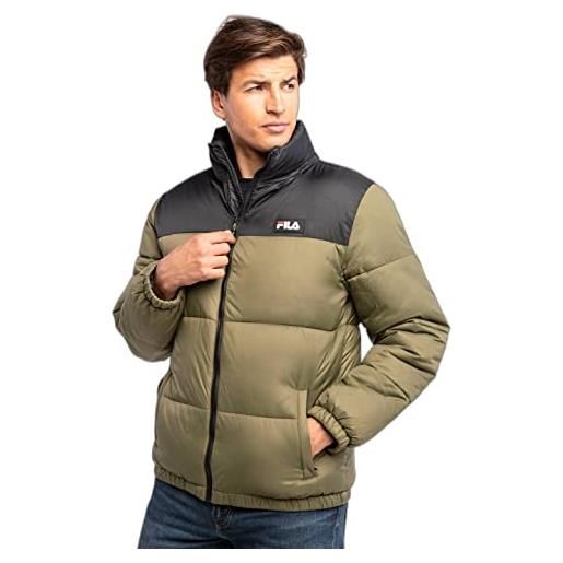 FILA soller puff - giacca da uomo, verde oliva bruciato, xl