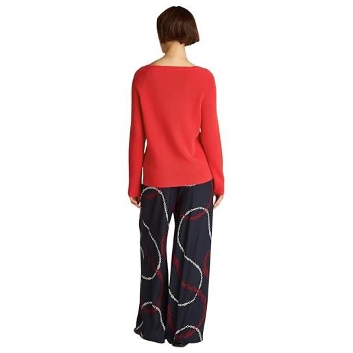 Tommy Hilfiger donna pullover cardi fine con scollo a barca, rosso (primary red), xs