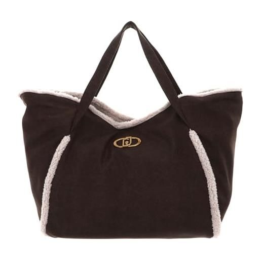 Liu Jo Jeans liu. Jo l tote, borsa xl shopper, effetto pelle usata, orsacchiotto, marrone, marrone mocha tu