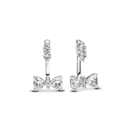 Pandora timeless 293543c01 - orecchini a goccia in argento sterling con zirconi, klar, argento sterling, zirconia cubica