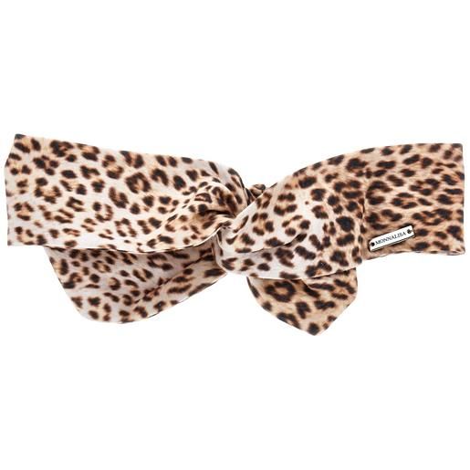 Monnalisa fascia per capelli intrecciata animalier