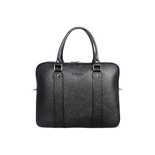 Cheval Firenze cartella business ginevra, vera pelle made in italy (nero)