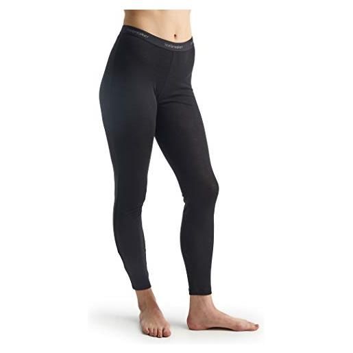 Icebreaker leggings da donna - leggings sportivi - intimo termico 100% lana merino per sport invernali, corsa, running, fitness - nero, l