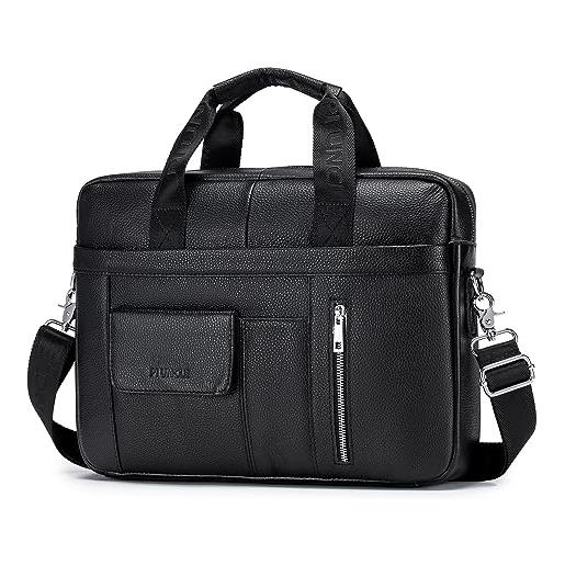 BAGZY 14 pollici ventiquattrore borsa business uomo porta pc pelle borsa da lavoro valigetta 24 ore regalo