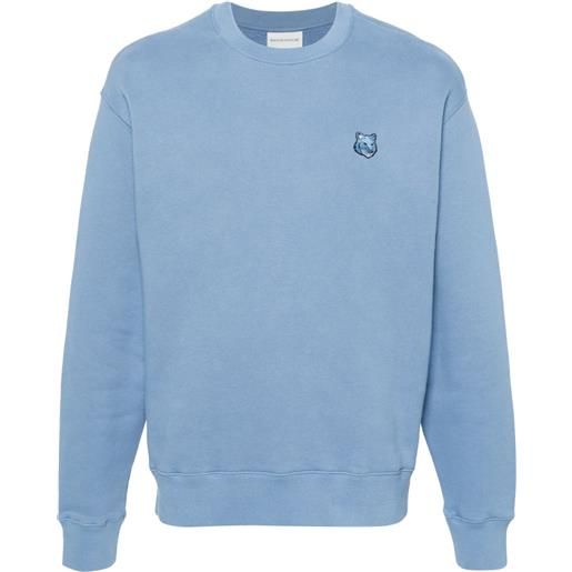 Maison Kitsuné felpa con applicazione logo - blu