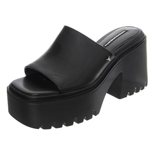 Windsor Smith, emotional leather, sandali ciabatte moda fashion (zeppa 10 cm) (black, sistema taglie calzature eu, adulto, numero, media, 40)