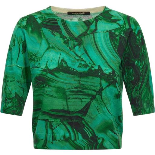 Roberto Cavalli t-shirt con stampa astratta - verde
