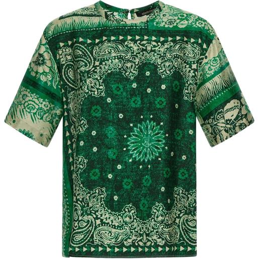 Roberto Cavalli t-shirt con stampa bandana - verde