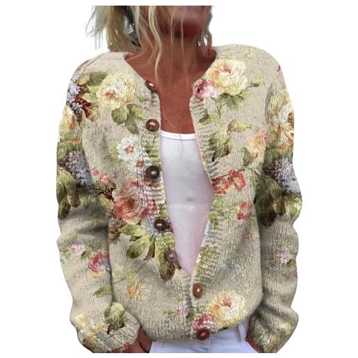 Nuovo cardigan lavorato a maglia con scollo a V e bottoni di colore uno, manic