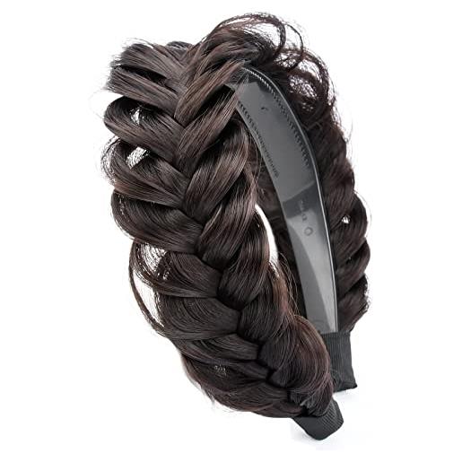 Gledola Fascia per capelli sintetici intrecciati, accessorio di bellezza per donne (marrone brune