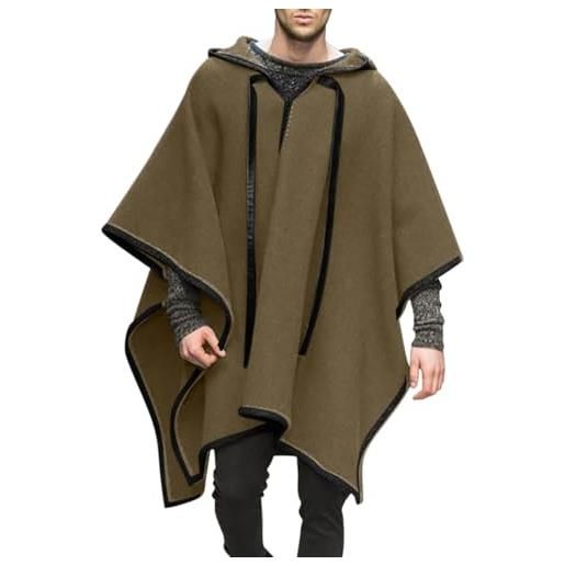 Generic uomo unisex casual con cappuccio poncho mantello mantello moda cappotto con cappuccio pullover vestito africano