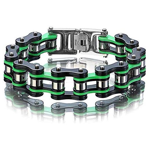 bracciale catena bici moto uomo in acciaio e titanio - bcc2022