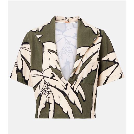 Johanna Ortiz camicia cropped in spugna con stampa