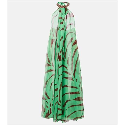 Johanna Ortiz abito lungo tactile winds in georgette
