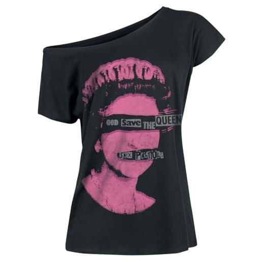 Sex Pistols god save the queen donna t-shirt nero s 100% cotone regular