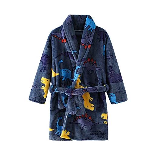 Generic bambino bambini neonati maschi stampa accappatoi con cappuccio caldo flanella accappatoio da notte indumenti da notte pigiama caldo carino accappatoio vestaglia pile rosso