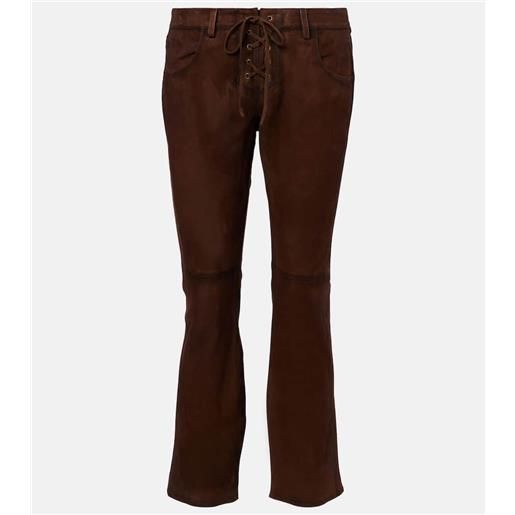 Isabel Marant pantaloni vanel in suede a vita bassa