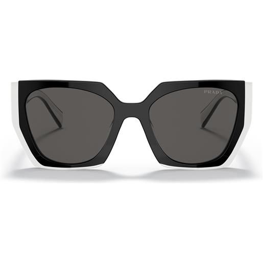 Prada occhiali da sole pr15ws 09q5s0 nero/grigio scuro unisex