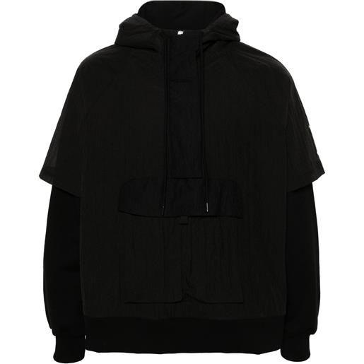 A-COLD-WALL* felpa overlay con cappuccio - nero