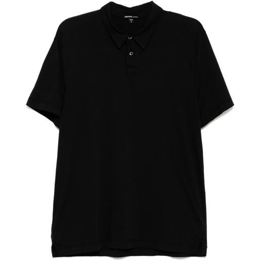 James Perse polo lotus con effetto spazzolato - nero