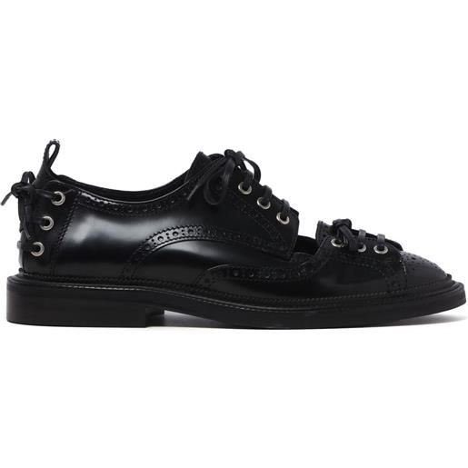 Simone Rocha stringate con dettaglio brogue - nero