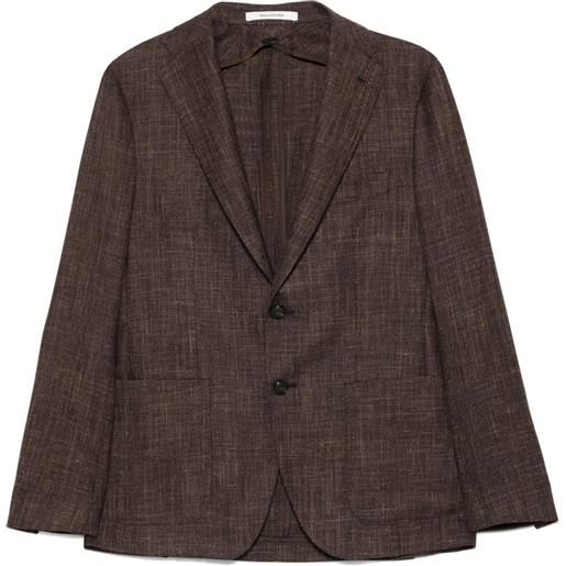 Tagliatore blazer effetto mélange - marrone