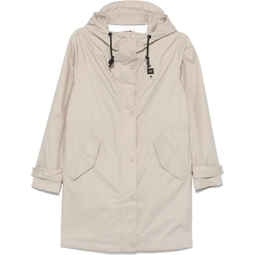 Blauer impermeabile con applicazione - toni neutri