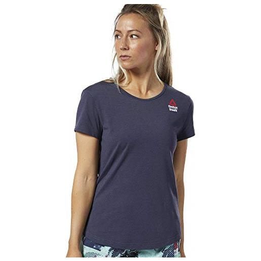 Reebok rc ac + cotton tee games - maglietta da donna, donna, maglietta, ec1392, merlot/merlot, xs