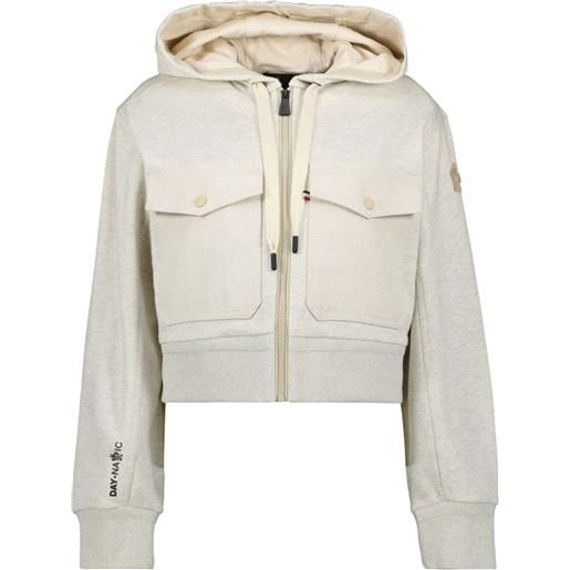 Moncler Grenoble felpa con cappuccio e zip - grigio