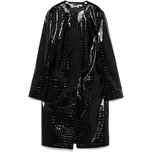 TOTEME cappotto con effetto coccodrillo - nero
