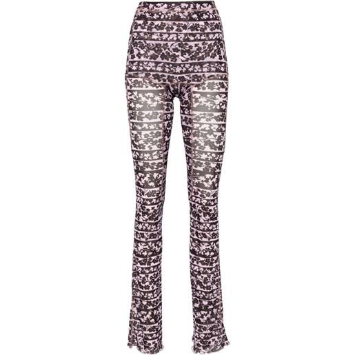 KNWLS pantaloni halcyon blossom con stampa - rosa