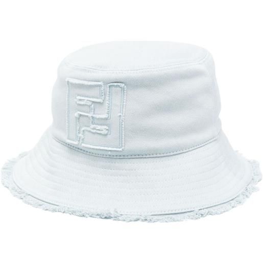 Fendi Kids cappello bucket con applicazione ff - blu