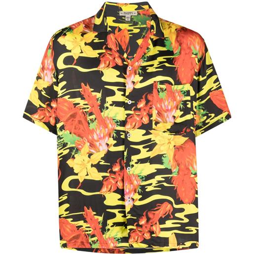 Phipps camicia oversize a fiori - nero