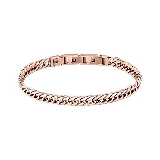 Morellato catene bracciale uomo in acciaio, oro rosa pvd - satx20