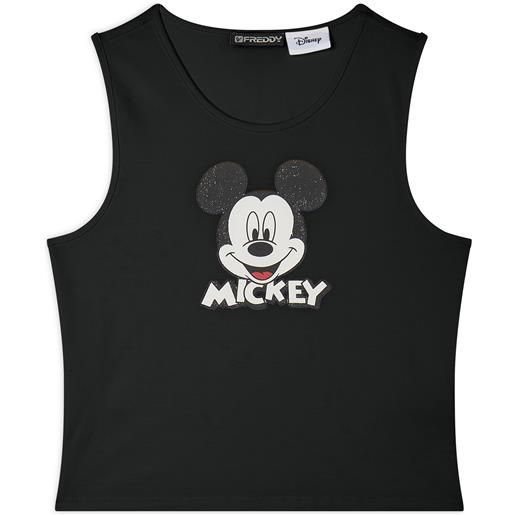 Freddy canotta cropped slim fit con stampa mickey mouse