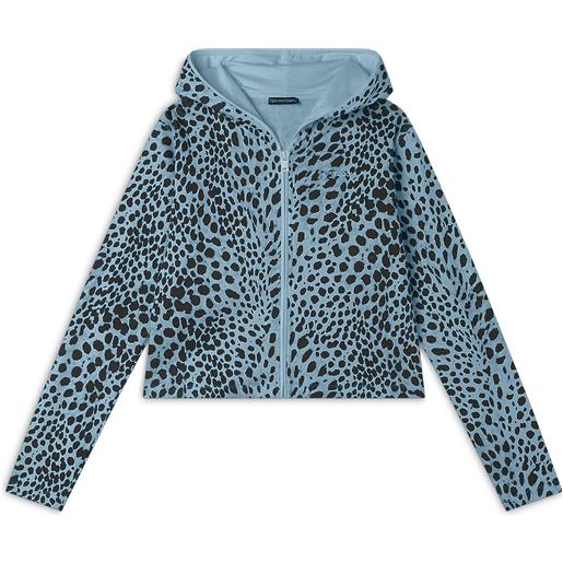 Freddy felpa cropped con zip e cappuccio animalier