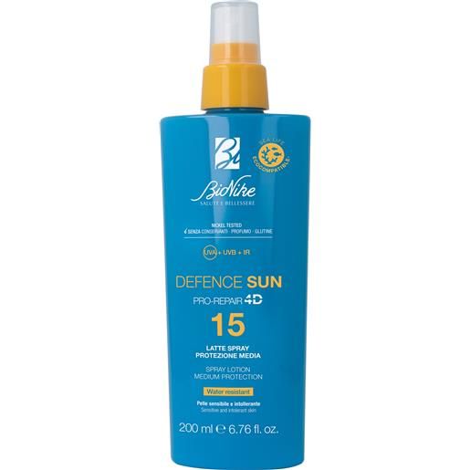 Bionike defence sun latte spray spf15 200ml - latte solare corpo media prot. 