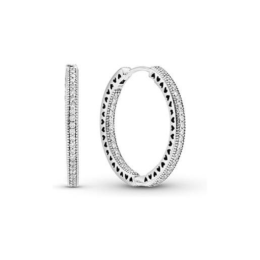 Pandora orecchini a cerchio donna argento - 296319cz