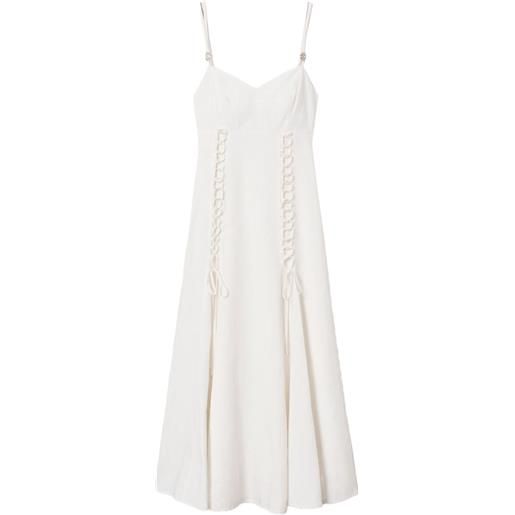 TWINSET abito in misto lino - bianco