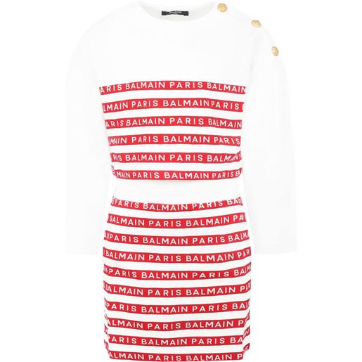 Balmain Kids minigonna con stampa - bianco