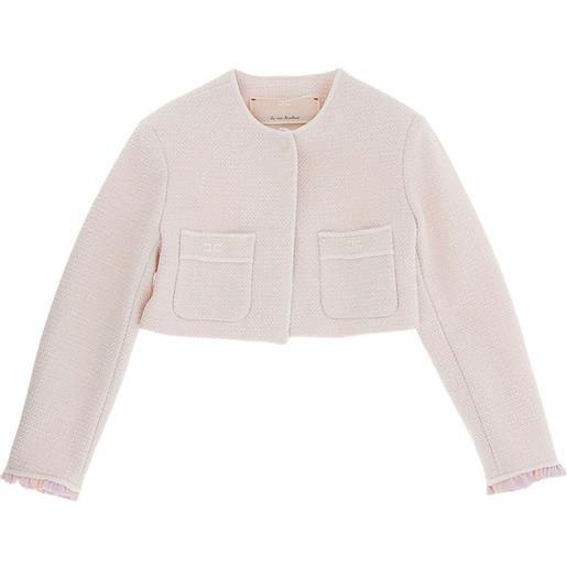 Elisabetta Franchi La Mia Bambina giacca in misto cotone e tweed - rosa