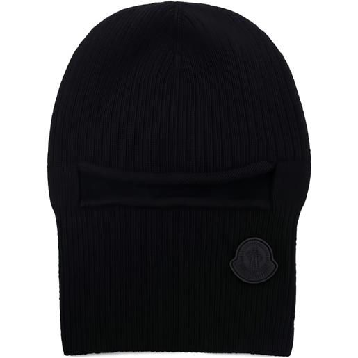 Moncler passamontagna in misto cashmere - nero